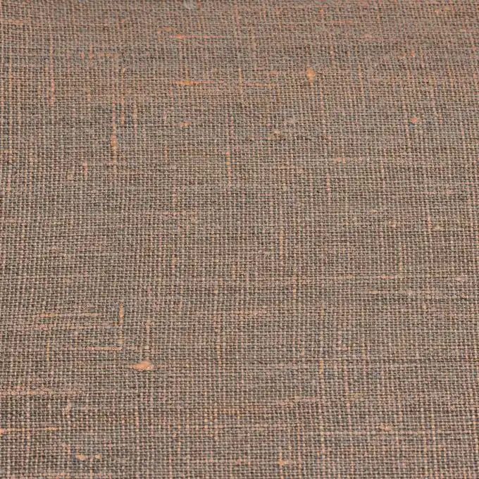 100% Leinen Glitzerstoff taupe kupferfarben Sonderangebot