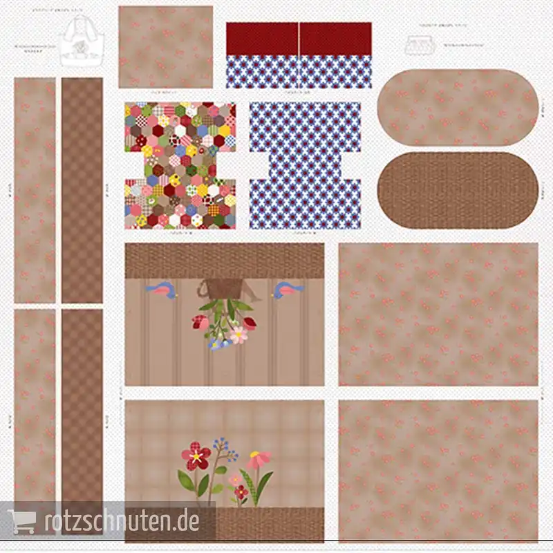 1m Baumwoll DIY Nähset – Tasche + Kosmetiktasche (aus Japan) Sonderaktion