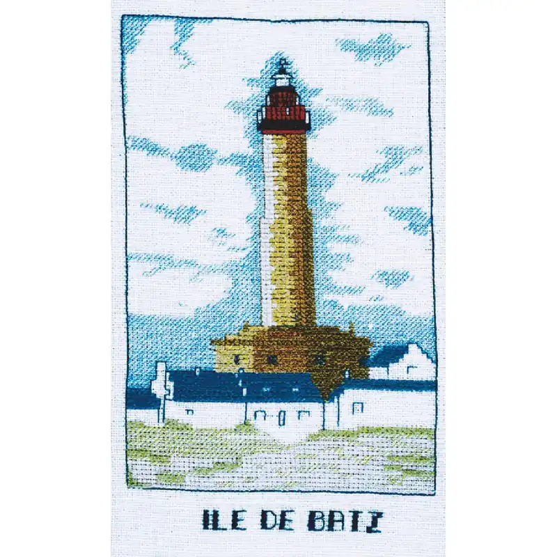 Begrenztes Angebot Le Bonheur des Dames Kreuzstich Set „Leuchtturm der Insel Batz“, Zählmuster, 10,5×17,5cm